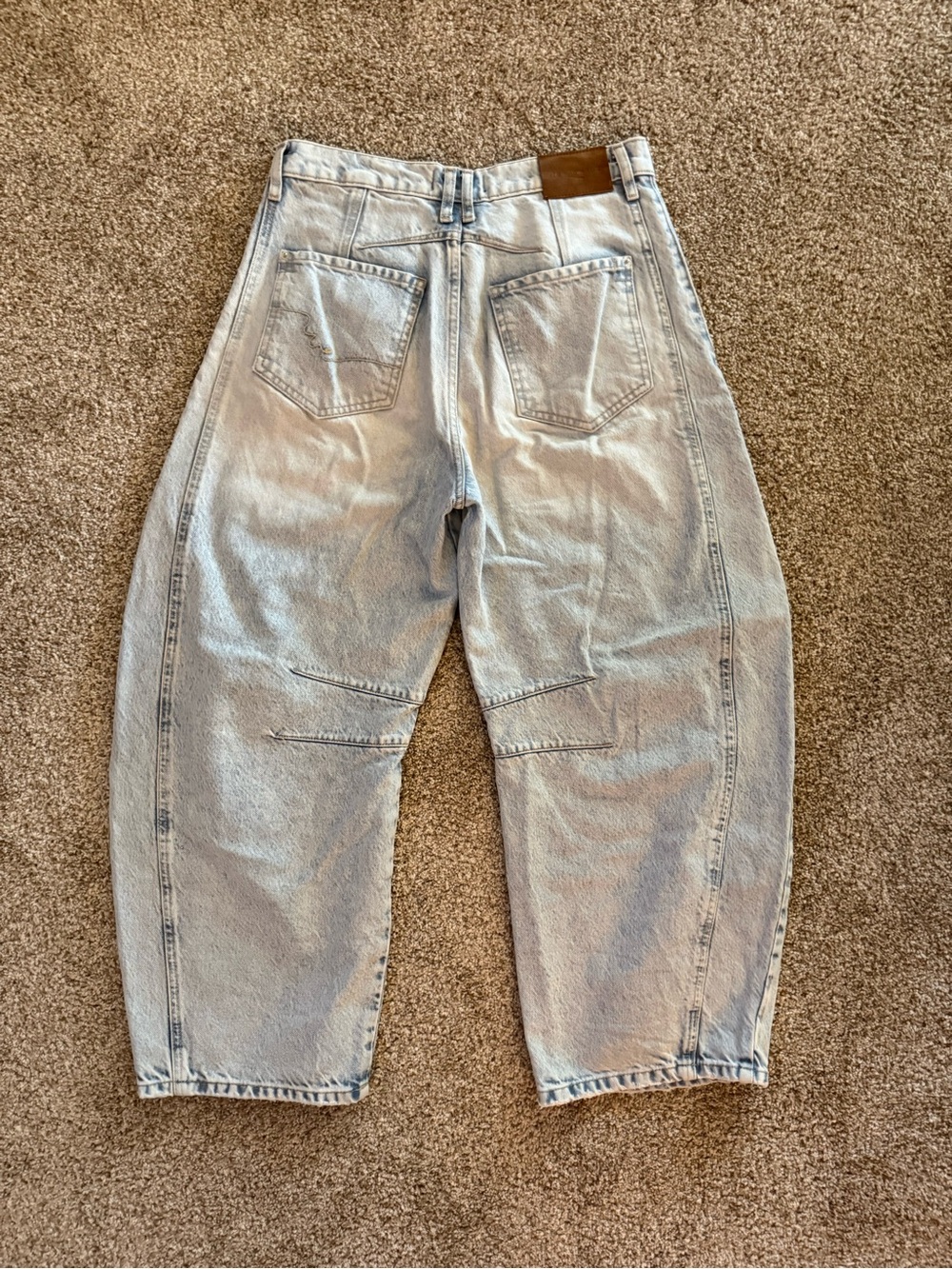 We the Free Good Luck Mid-Rise Barrel Jeans, Aagean, 28 - Picture 7 of 9